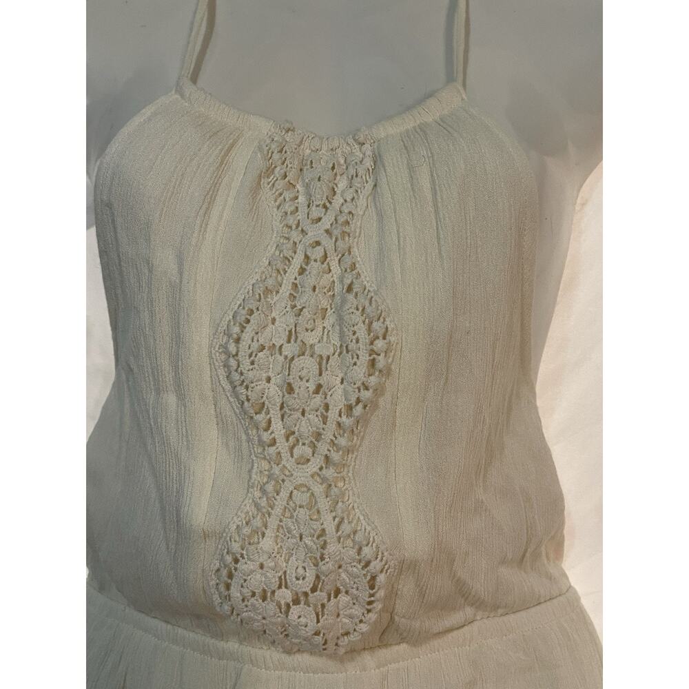 Living Doll Los Angeles Bohemian Sundress Women’s XS Ivory Lined Crochet Long - Picture 8 of 12